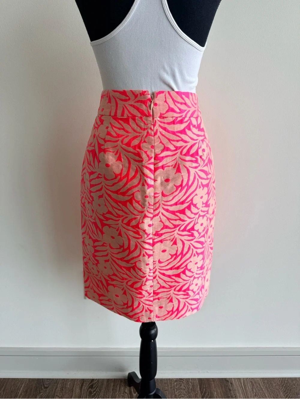 J.CREW Highwaist Floral Coral Faux Wrap Skirt